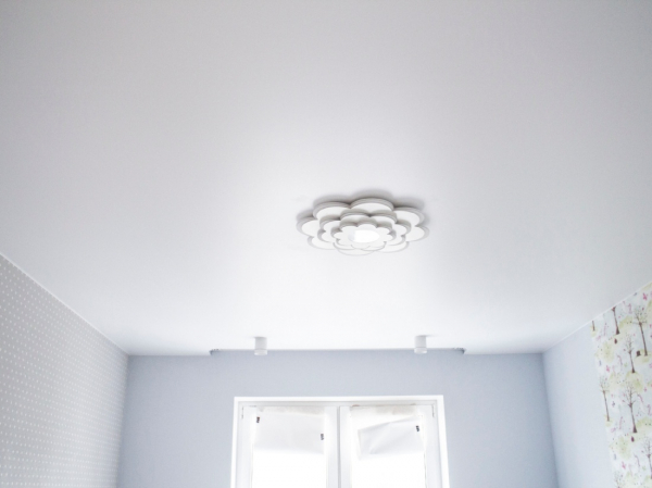 Фото матового натяжного потолка в зал